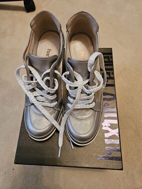 Metallic Silver 4” Wedge Sneakers